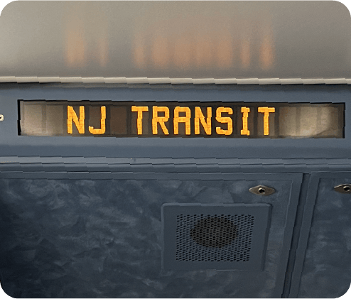 Interior LED Next Stop Signs Rail